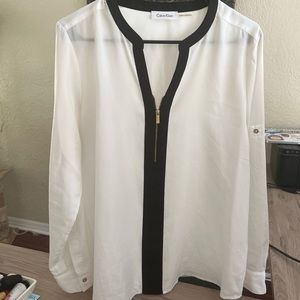 Black and white blouse